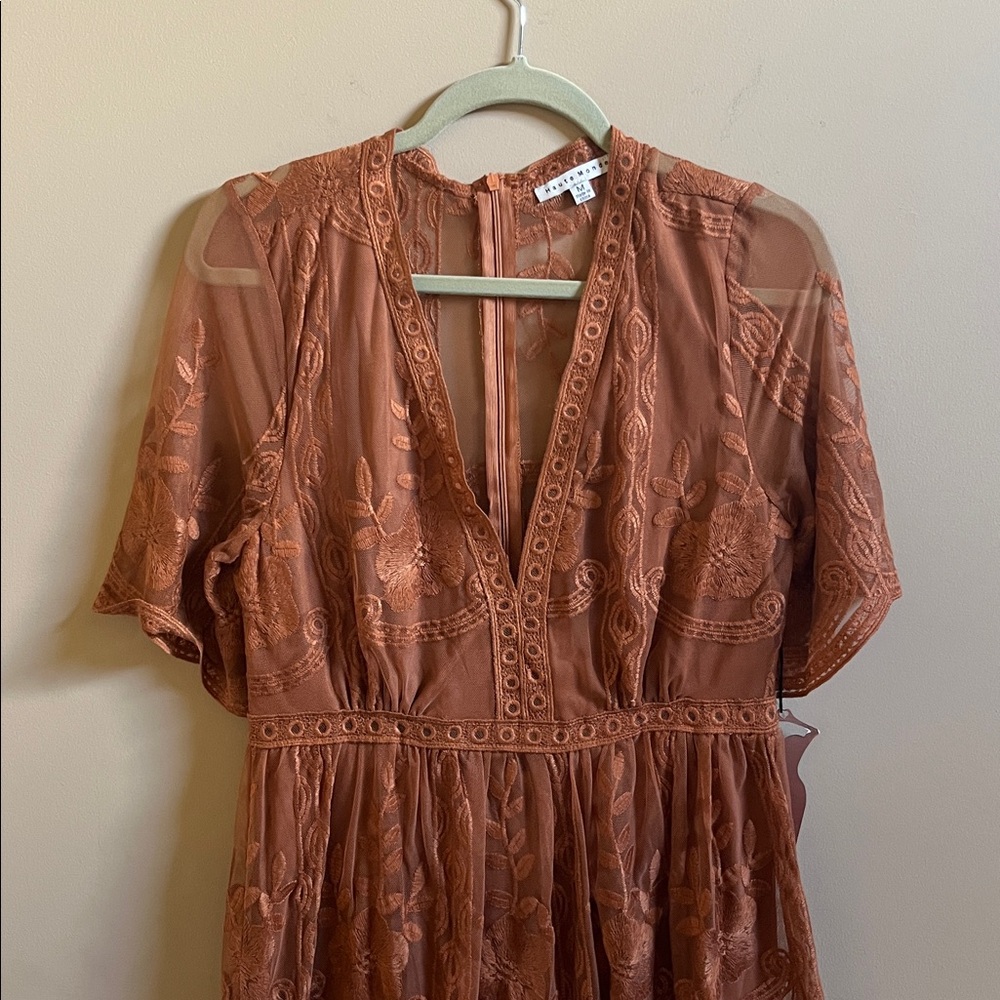 Haute Monde Rust Lace Dress NWT